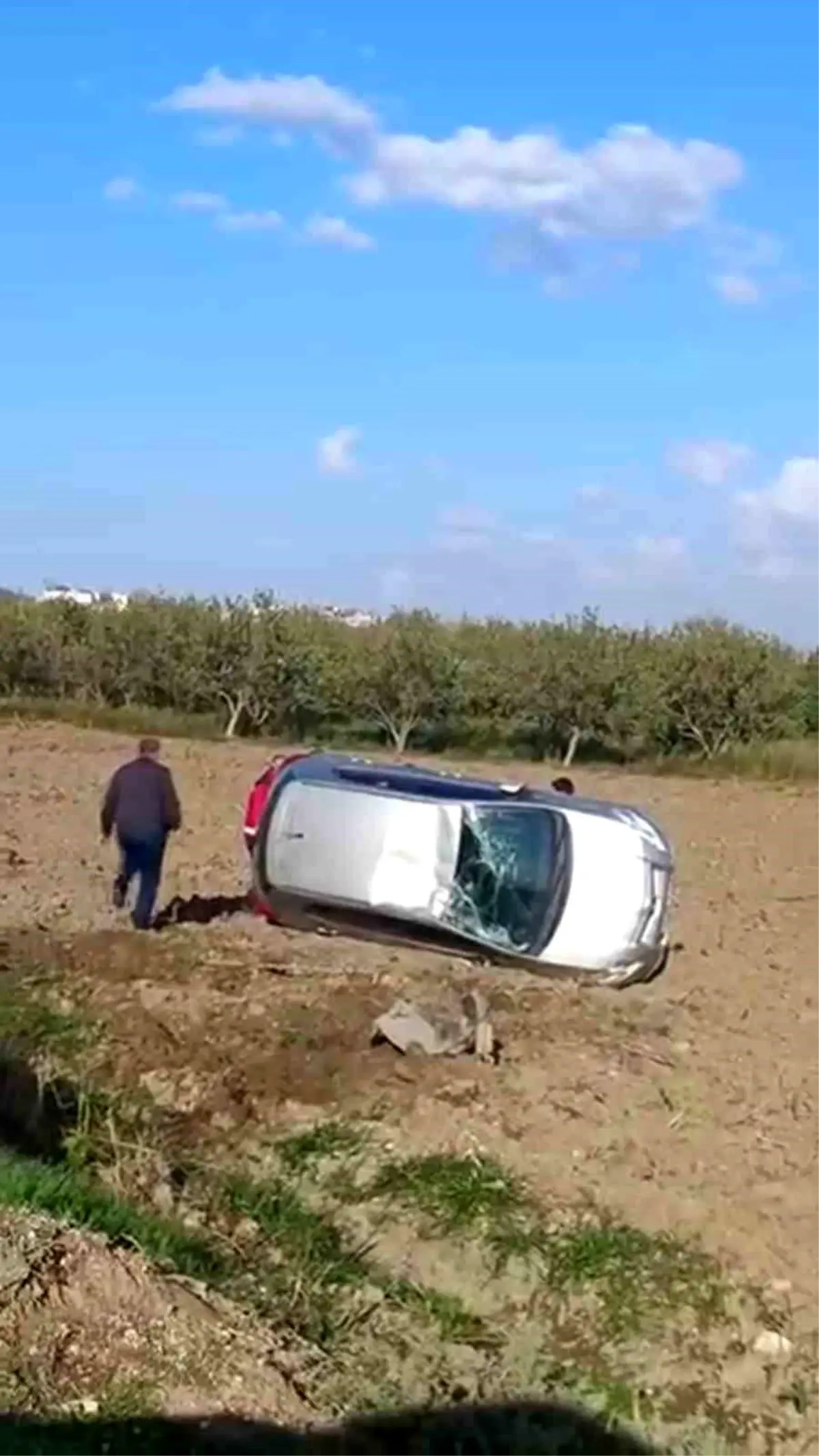 hatayda otomobil tarlaya uctu surucu hafif yaralandi BfB9Uxqy.jpg